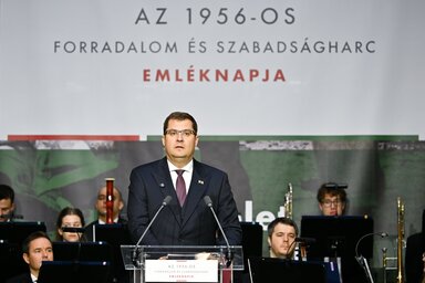 Nagy János az 1956-os ünnepi megemlékezésen (Fotó: MTI/Illyés Tibor)