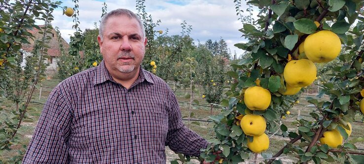 Seffer Attila a gyümölcsöt egész és darált formában is értékesíti (Fotó: Családi archívum)