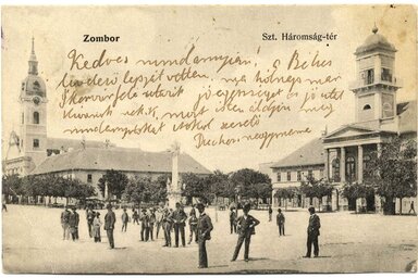 Zombor, Szent Háromság tér (Mák Ferenc archívumából) Zombor, Szent Háromság tér (Mák Ferenc archívumából)