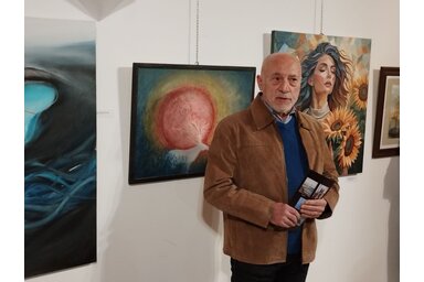 Mile Tasić a kiállításon/Fotó: Lukács Melinda