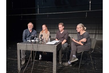 Döbrei Dénes, Nagy Anikó, Tóth Dániel és Varga Heni a sajtótájékoztatón/Fotó: Lukács Melinda