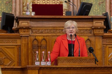 Szili Katalin az Országházban (Fotó: MTI)