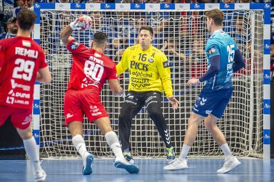 Mikler Roland (középen) bravúrjaira nagy szüksége lett volna a Szegednek (Fotó: MTI)