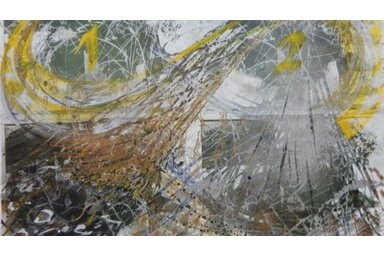 Gábor Áron: Fénymöbius, 1989, vegyes technika, papír, 59 × 84 cm / forrás: Knoll Galéria Budapest & Bécs