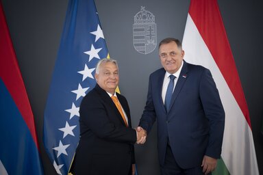 A látogatás keretében Milorad Dodik előadást tart a Mathias Corvinus Collegiumban (Fotó: MTI)