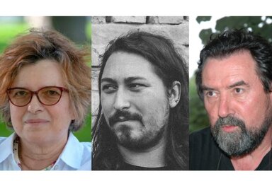 Toldi Éváé a Híd Irodalmi Díj, a Forum Képzőművészeti Díjat Sárkány Balázs kapja, míg a Vajdasági Magyar Művészeti Díjat Siflis Zoltán érdemelte ki (Fotó: Forum Könyvkiadó Intézet)