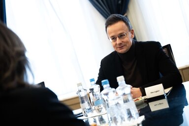 Szijjártó Péter arra is kitért, hogy ha sikerül békét teremteni, akkor az európai emberek számon fogják kérni a vezetőiket az elmúlt négy során hozott elhibázott döntéseik miatt (Fotó: MTI)