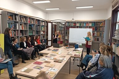 Bednárik Prokec Zita igazgatónő szólt a topolyai könyvtár digitalizált kiadványairól (Fotó: Kazinczy Paszterkó Diana felvétele)