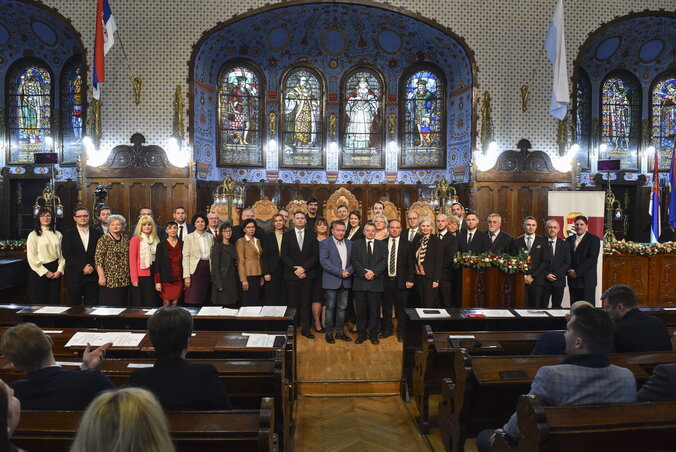 A Magyar Nemzeti Tanács tagjai 2022 decemberében (Molnár Edvárd archív felvétele)