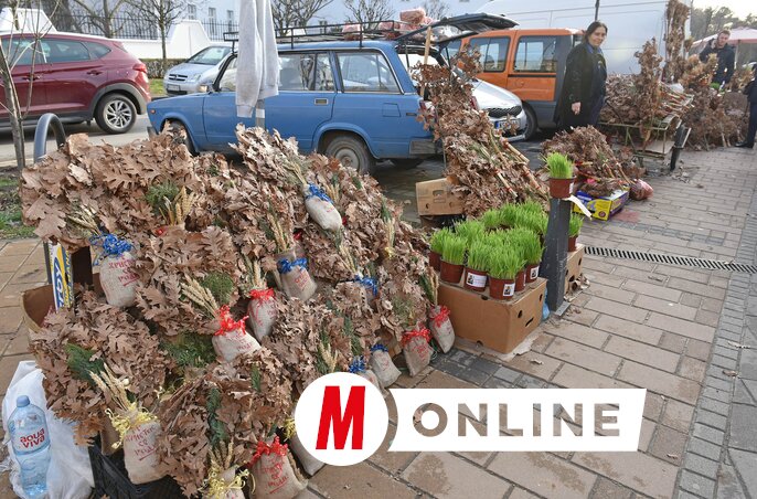 Már napokkal karácsony előtt lehet badnjakot venni a piacokon (Ótos András felvétele)