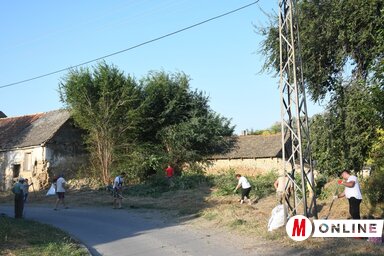 Közös nagytakarítás a Petőfi Sándor utca bejáratánál (Fotó: Paraczky László)