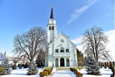 Megújult a Jézus Szentséges Szíve templom tetőszerkezete / Fotó: Gergely Árpád archív