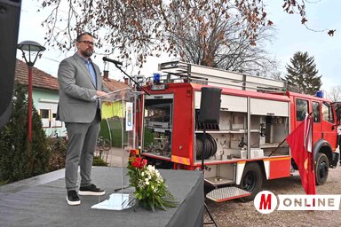 Juhász Bálint az önkéntes tűzoltótestületek fontosságáról beszélt (Ótos András felvétele)