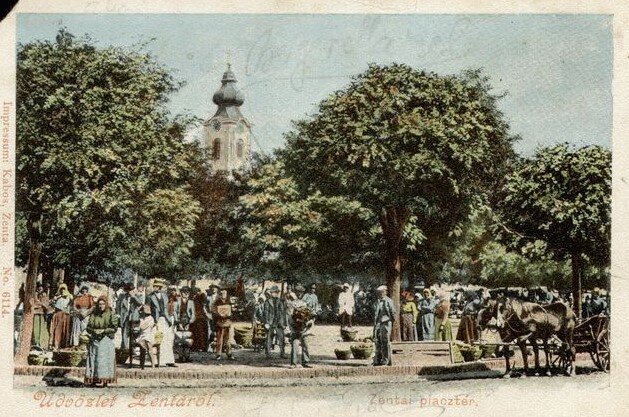 A zentai piac sokáig a főtéren kapott otthont (Fotó: Thurzó Lajos Közművelődési Központ)