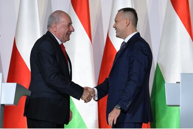 Sulyok Tamás és Karol Nawrocki (Fotó: MTI)