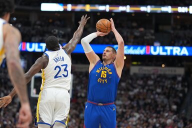Jokić játékára a Golden State-nek sem volt ellenszere (Fotó: Beta/AP)