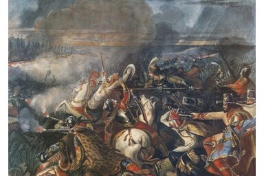 A mohácsi csata – Than Mór festménye (OSZK gyűjteménye)