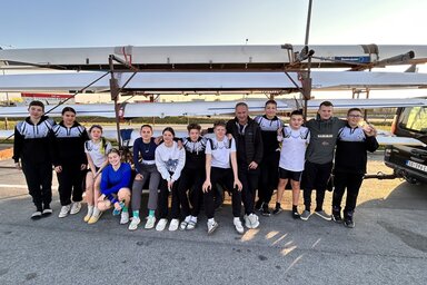 A palicsi evezősök az idény első vízen tartott versenyén (Fotó: Palicsi Evezősklub)