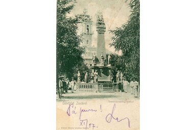Zenta Szentháromság szobor (Mák Ferenc archívumából)