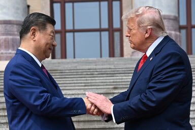 A kínai és az amerikai elnök csütörtökön Pekingben kezdett kétnapos csúcstalálkozót (Fotó: Beta/AP)