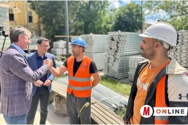 Mladen Bogdan polgármester, Darko Glišić közberuházási miniszter megtekintette a munkálatokat (Vidács Hajnalka felvétele)