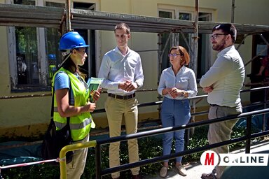 Energiahatékonyságot növelő munkálatok folynak a zentai Szociális Védelmi Központ és a Zentai Egészségház kettes számú épületében (Fotó: Gergely Árpád felvétele)