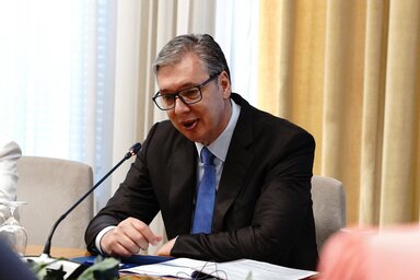 Az államfő szerint a hangágyúval kapcsolatos állítások célja Szerbia destabilizálása volt (Fotó: Beta)