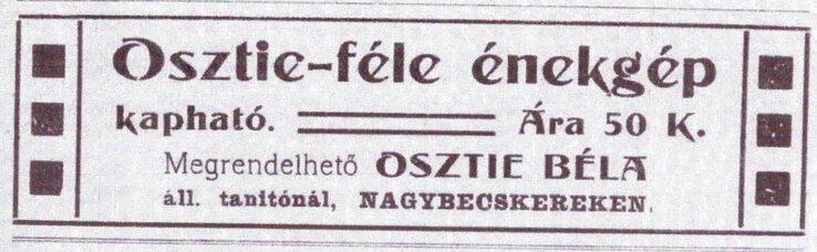 Osztie hirdetése