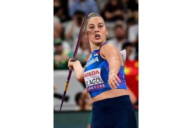 Világos Adriana ezzel az ezüstéremmel biztosította helyét a Gyémánt Liga döntőjében (Fotó: MTI)
