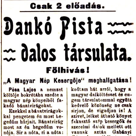 Hirdetése a Bácskai Hírlapban