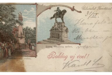 A Szentháromság szobor és Savoyai Eugen szobra / Fotó: Mák Ferenc archívuma
