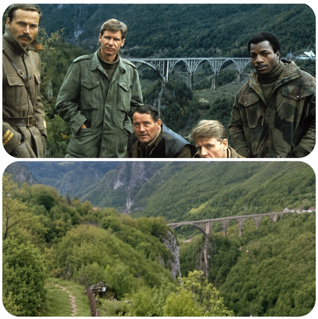 Híd a Đurđevica folyón a Tara-hegységben a Navarone ágyúi 2. – A tízes számú különítmény című filmben és a valóságban