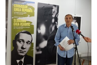 Radoslav Zelenović a megnyitón/Fotó: Lukács Melinda