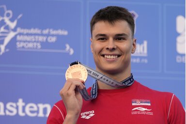 Barna Andrej két évvel ezelőtt bronzérmet nyert 100 gyorson a belgrádi Eb-n (Fotó: Beta/AP)