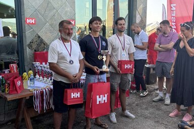 Nenad Zakić (középen) az országos bajnokság után a Đerdap-kupán is diadalmaskodott (Fotó: Palicsi Vitorlásklub)