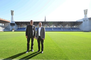 Peter Nordström és Szatmári Adrián a TSC Arénában/btopola.org.rs