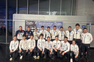 Az U17-es szerb válogatott Kaproncán/facebook.com/WrestlingSRB