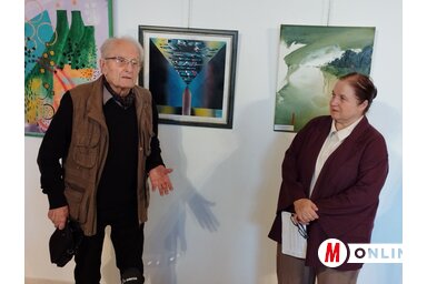 Boros György és Ninkov K. Olga a megnyitón (Lukács Melinda felvétele)