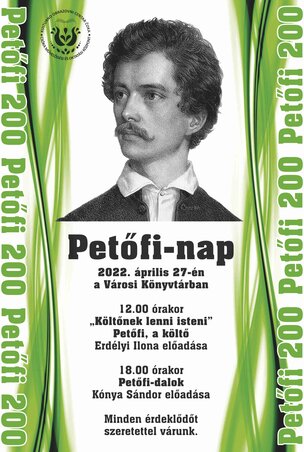 Petőfi-portré a csókai Petőfi-nap plakátján