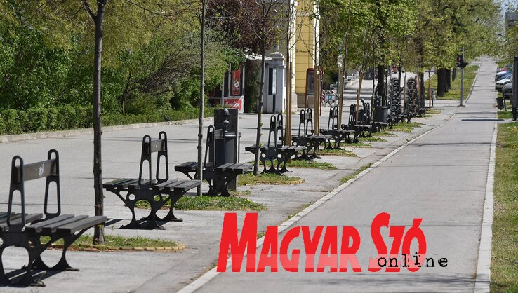 Néptelen padok egy népes városban. Újvidék ma (Fotó: Ótos András)