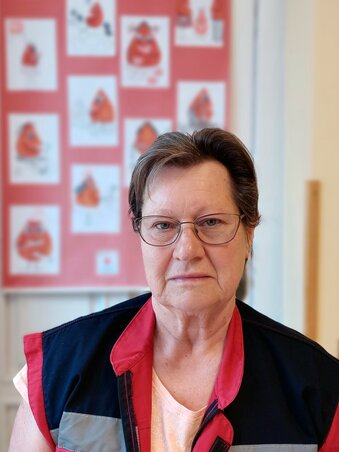 Hodik Erzsébet, a magyarkanizsai Vöröskereszt elnöke (Baráth Szabolcs felvétele)