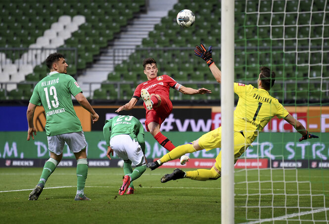 Kai Havertz első gólja (Fotó: Beta/AP) Kai Havertz első gólja (Fotó: Beta/AP)