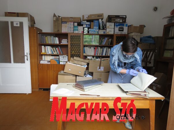 A könyvtárosok megkezdték a Szarvas Gáborhoz köthető anyag feldolgozását (Csincsik Zsolt felvétele)