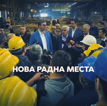 Képkocka a Szerb Haladó Párt kampányfilmjéből (Fotó: Screenshot/Instagram)