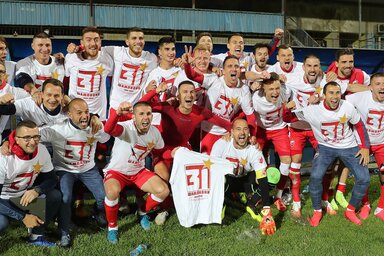 Az ünneplő Crvena zvezda (Fotó: Beta)