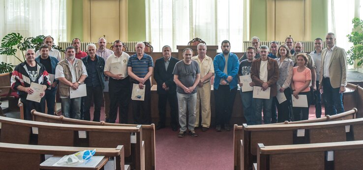 A zentai önkormányzat, valamint a sportklubok és -szervezetek képviselői (Herédi Krisztián felvétele)