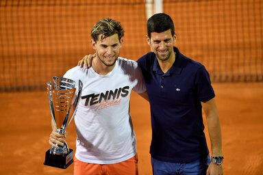 A belgrádi tornagyőztes Dominic Thiem és a verseny szellemi atyja, Novak Đoković (Fotó: Beta)