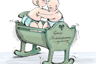 Léphaft Pál karikatúrája