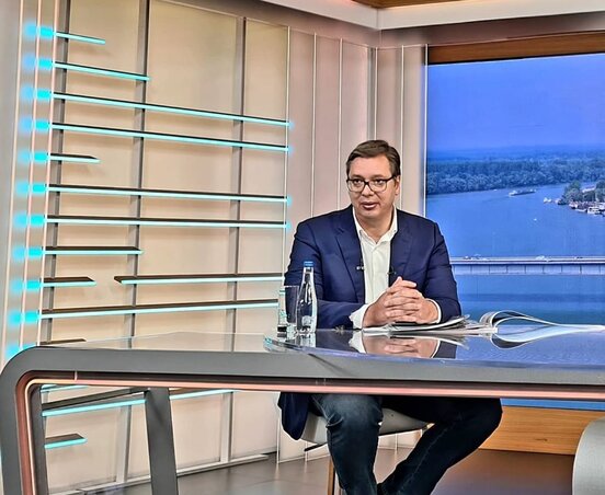 Aleksandar Vučić ma reggel a Prva tv Jutro című műsorában (Fotó: Instagram)