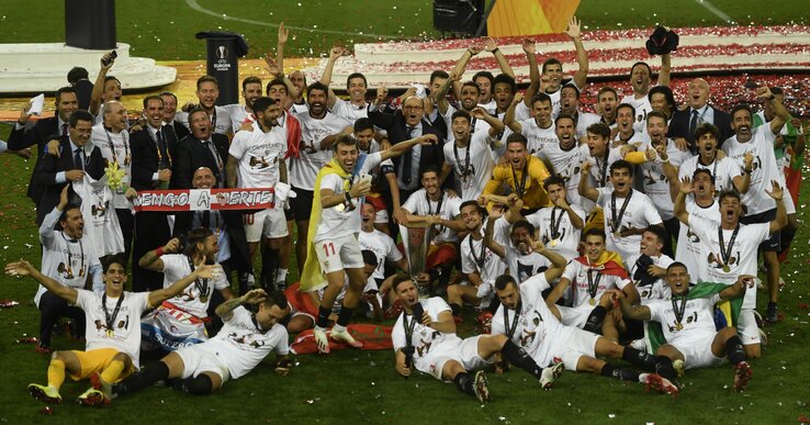 Ünnepel a Sevilla (Fotó: Beta/AP)